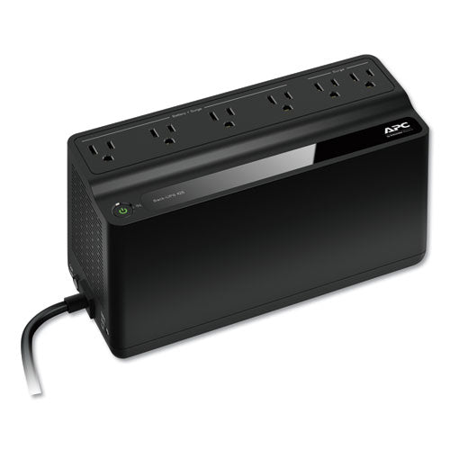 APC Smart-UPS 425 VA Battery Backup System, 6 Outlets, 120 VA, 180 J - BE425M