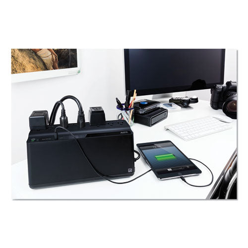 APC Back-UPS 600 VA Battery Backup System, 7 Outlets, 120 VA, 490 J - BE600M1