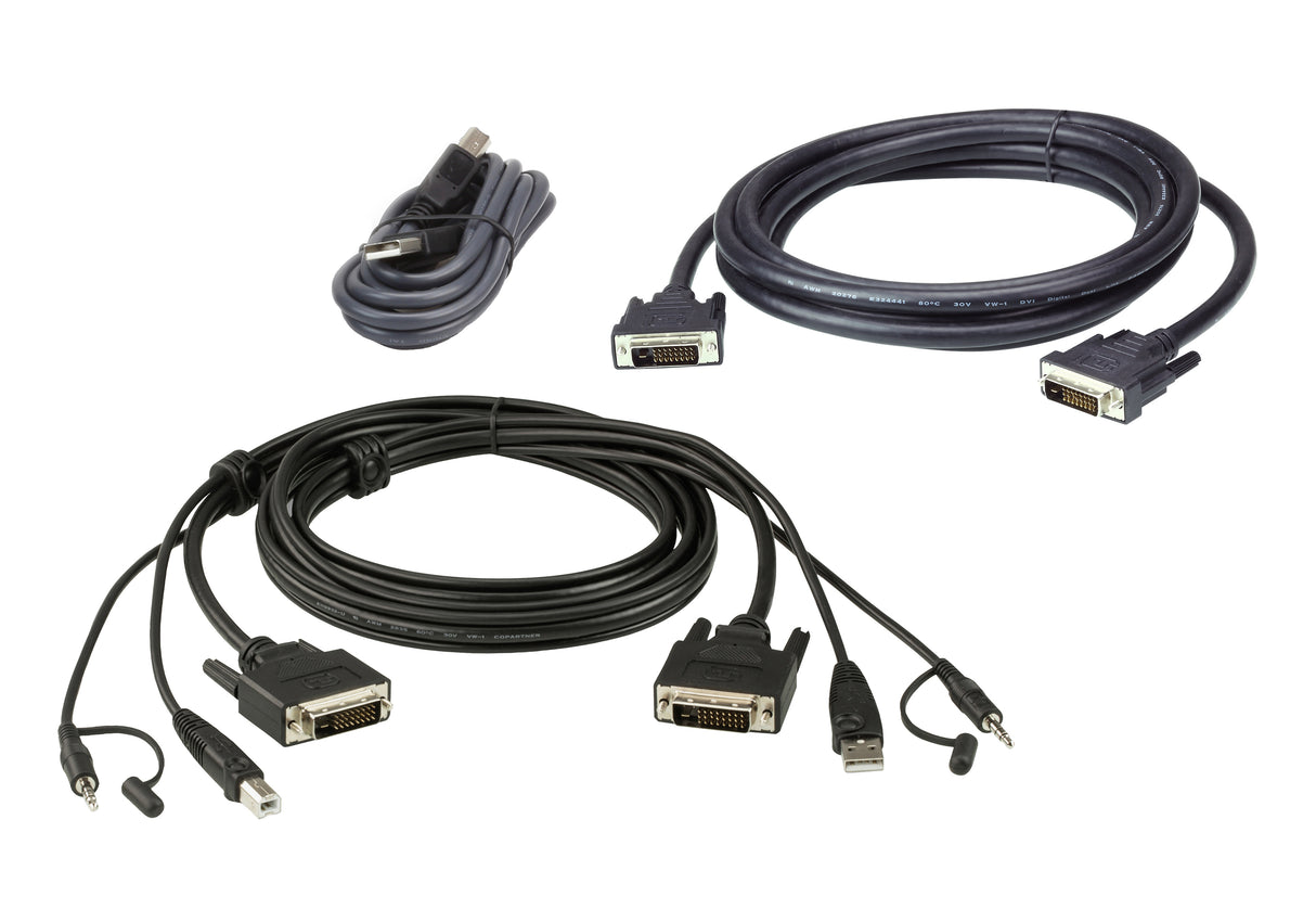 ATEN DVI-D Dual Link Dual Display Secure KVM; 3M USB DVI-D Dual Link Dual Display - 2L7D03UDX5