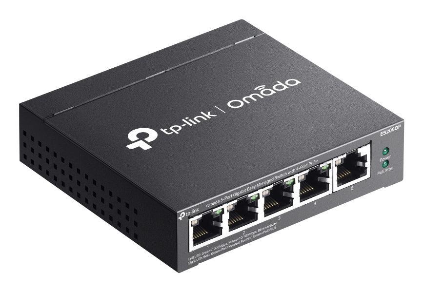 TP-Link Omada 5-Port Gigabit Easy Managed Switch with 4-Port PoE+ - ES205GP