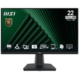 MSI monitor with green geometric design on the screen