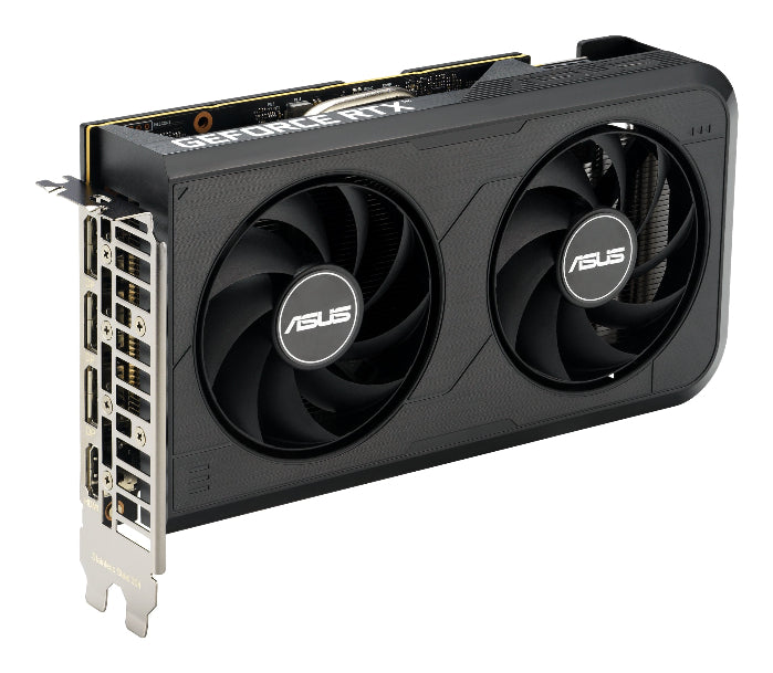 Asus graphics card with dual fans on a white background