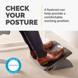 Fellowes Foot Rest Under Desk - Office Suites Under Desk Foot Rest Ergonomic Foot Rest with 3 Height Adjustable Positions & Antibacterial Technology - Foot Rest Stool for Office & Home - Black - 8035001