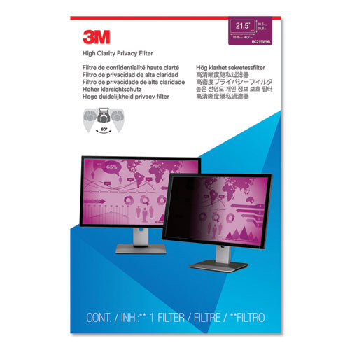 3M High Clarity Privacy Filter for 21.5" Widescreen Flat Panel Monitor, 16:9 Aspect Ratio - HC215W9B