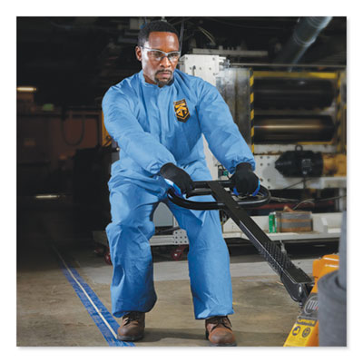 A60 Elastic-Cuff, Ankle and Back Coveralls, Large, Blue, 24/Carton - 45003 C2G