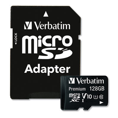 128GB Premium microSDXC Memory Card with Adapter, UHS-I V10 U1 Class 10, Up to 90MB/s Read Speed - 44085
