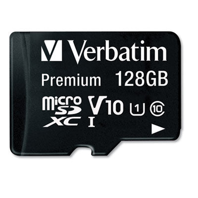 128GB Premium microSDXC Memory Card with Adapter, UHS-I V10 U1 Class 10, Up to 90MB/s Read Speed - 44085