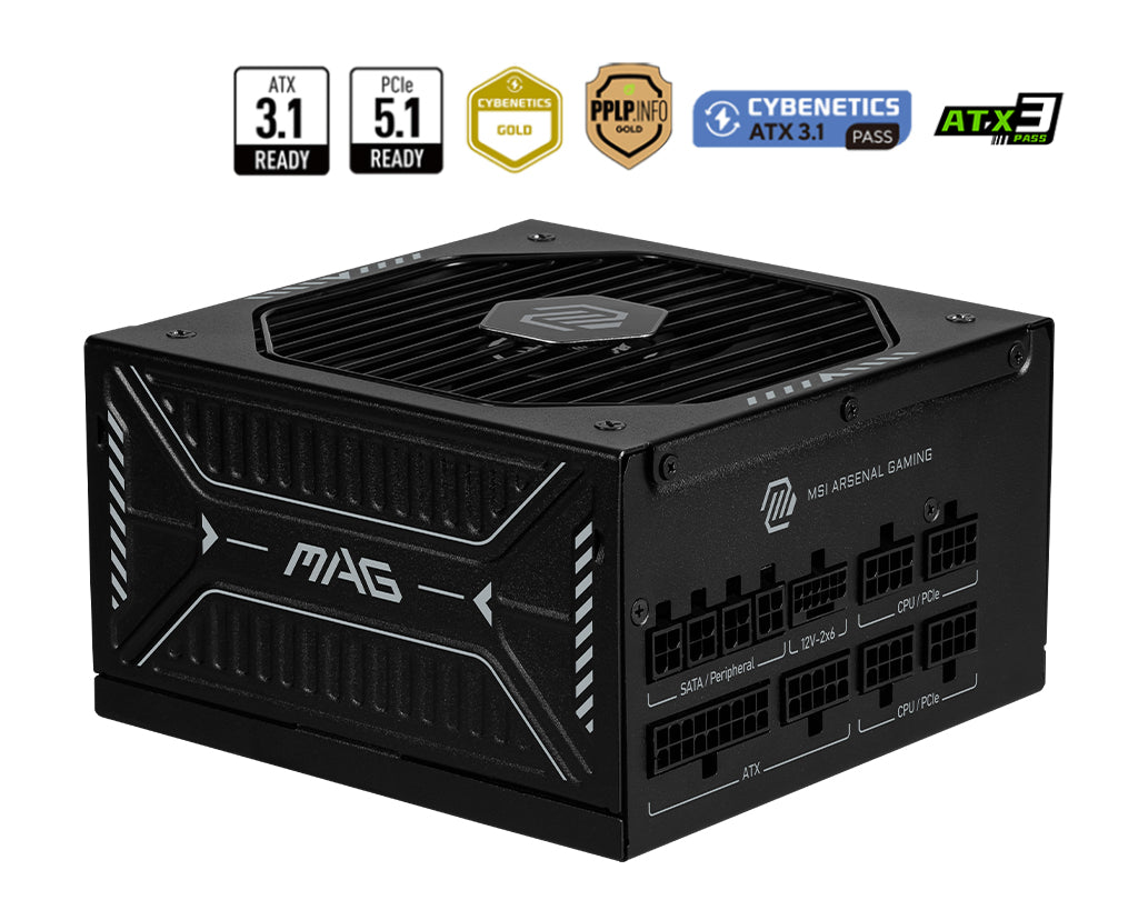 MSI MAG A850GLS PCIE5 power supply unit 850 W 24-pin ATX ATX Black - MAGA850GLSPCIE5