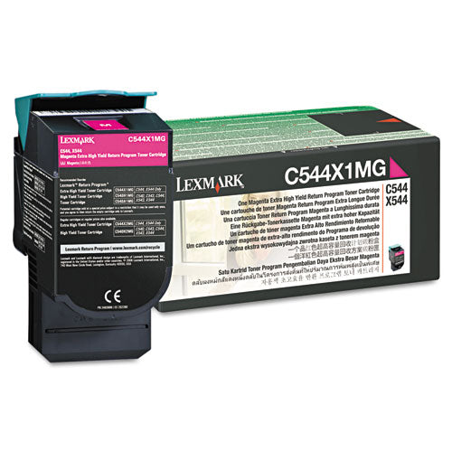 LEXMARK  Return Program Extra High-Yield Toner, 4,000 Page-Yield, Magenta - C544X1MG