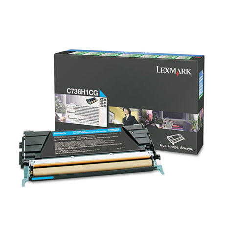 C736H1CG Return Program High-Yield Toner, 10,000 Page-Yield, Cyan - C736H1CG LEXMARK