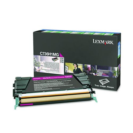 C736H1MG Return Program High-Yield Toner, 10,000 Page-Yield, Magenta - C736H1MG LEXMARK