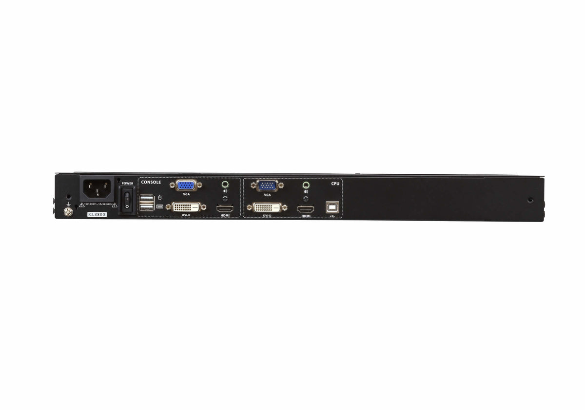 ATEN CL3800NW rack console 47 cm (18.5") 1920 x 1080 pixels Metal, Plastic Black 1U - CL3800NW