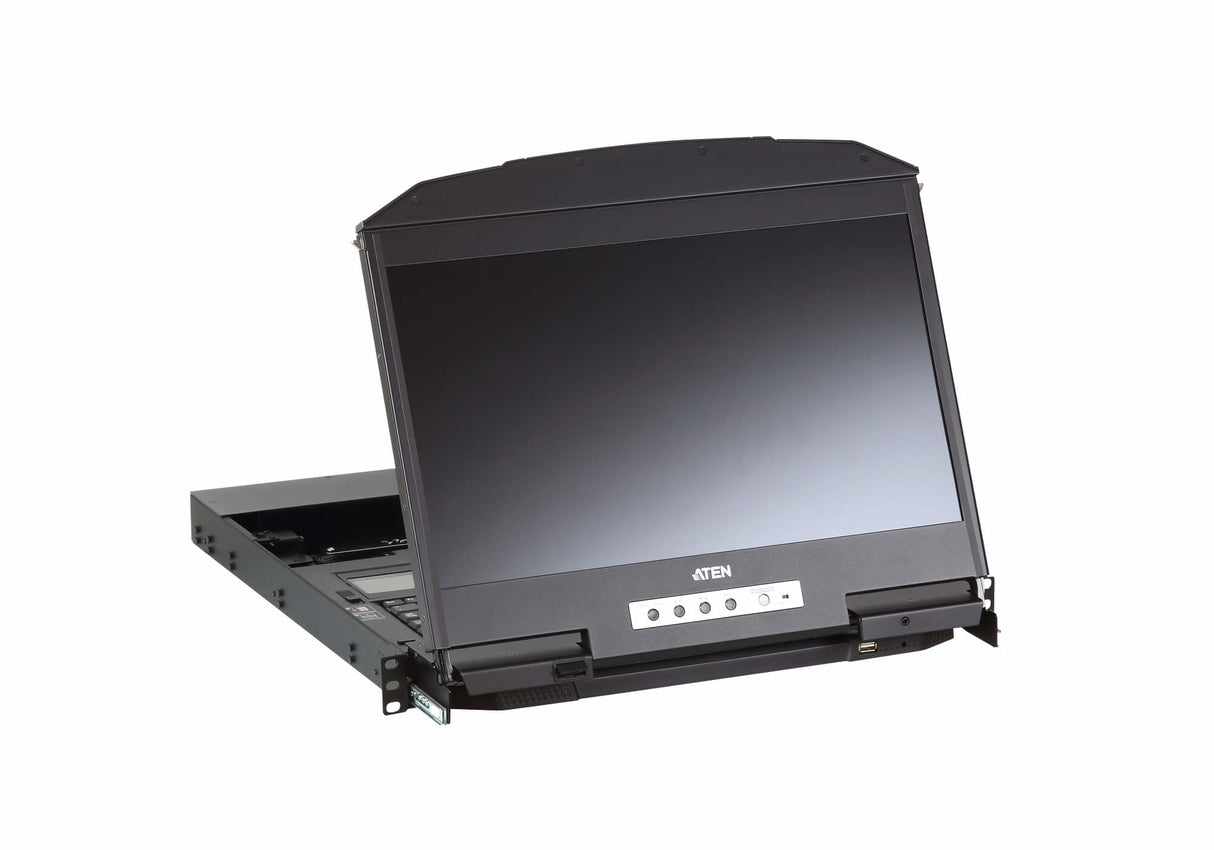 ATEN CL3800NW rack console 47 cm (18.5") 1920 x 1080 pixels Metal, Plastic Black 1U - CL3800NW ATEN