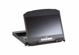 ATEN CL3800NW rack console 47 cm (18.5") 1920 x 1080 pixels Metal, Plastic Black 1U - CL3800NW ATEN