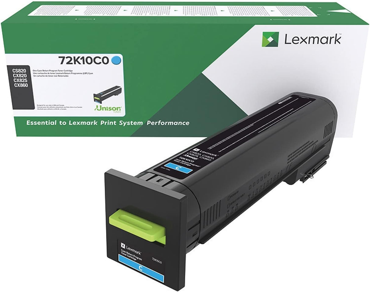 Lexmark Cyan Toner Cartridge Return Program Yield 8,000 Pages - 72K10C0