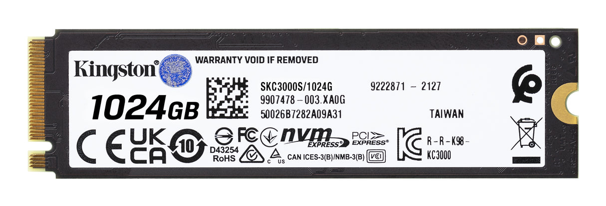 Kingston Technology 1024G KC3000 M.2 2280 NVMe SSD - SKC3000S/1024G