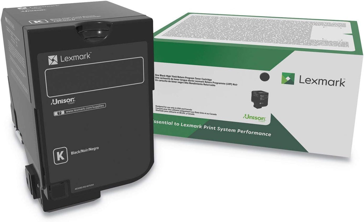 Lexmark Black Toner Cartridge Return Program High Yield 20,000 Pages - 74C0HKG