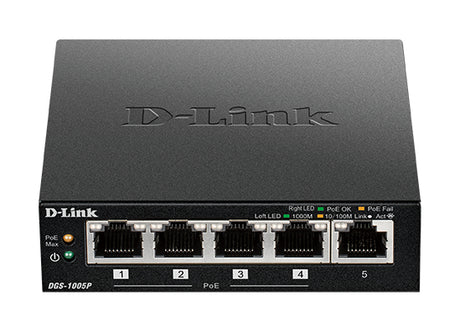 D-Link 5-Port Desktop Gigabit PoE+ Switch - DGS-1005P D-LINK
