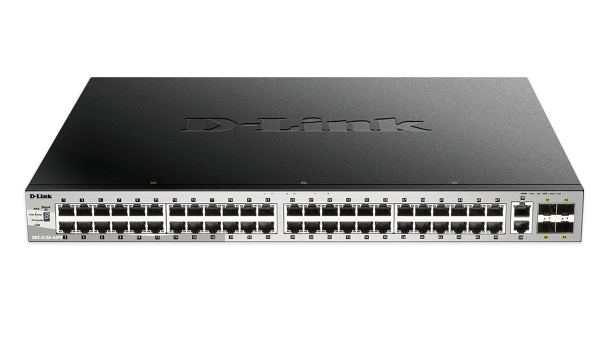 D-Link DGS-3130-54PS Managed L3 Gigabit Ethernet (10/100/1000) Power over Ethernet (PoE) Black, Grey - DGS-3130-54PS