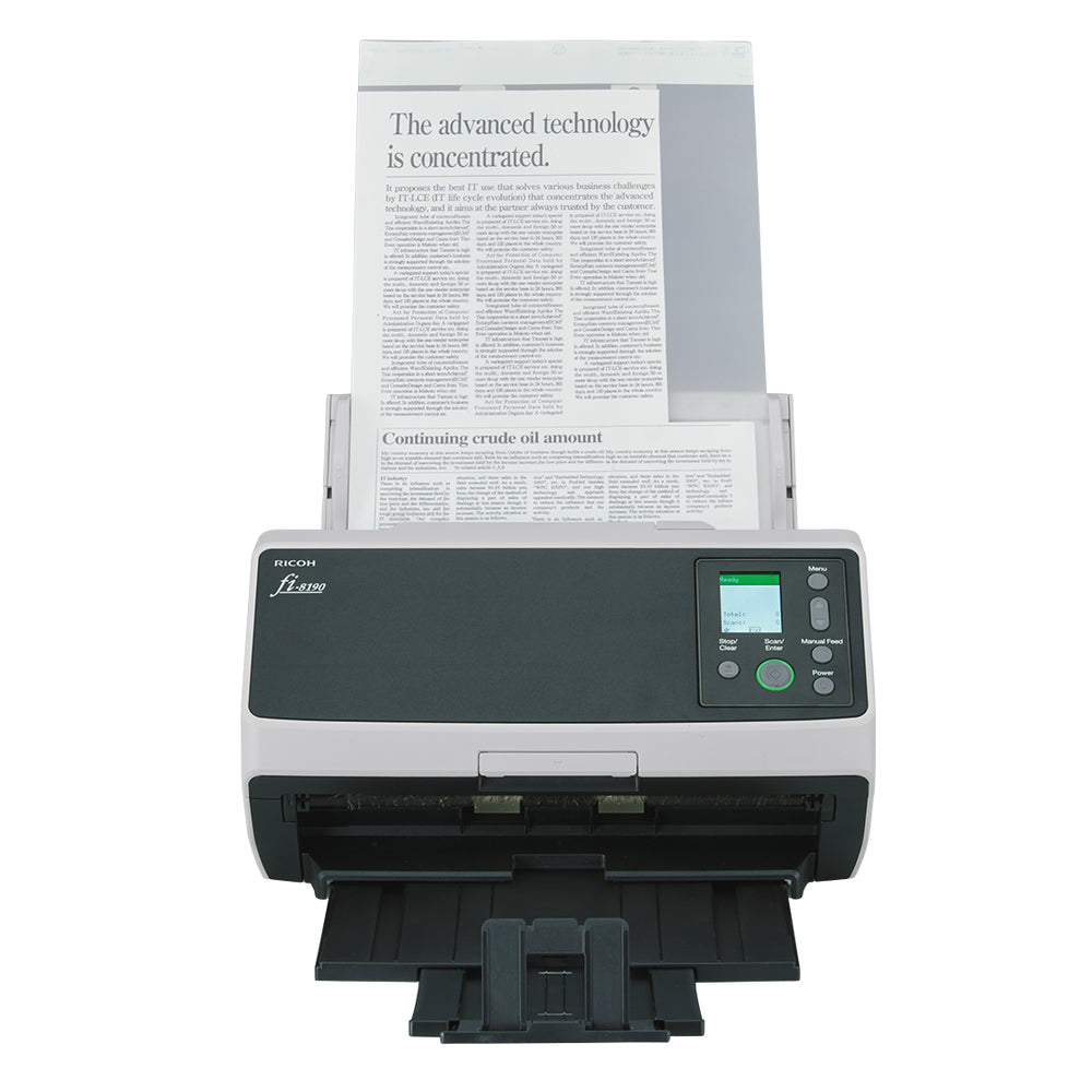 Ricoh fi-8190 ADF + Manual feed scanner 600 x 600 DPI A4 Black, Grey - PA03810-B005