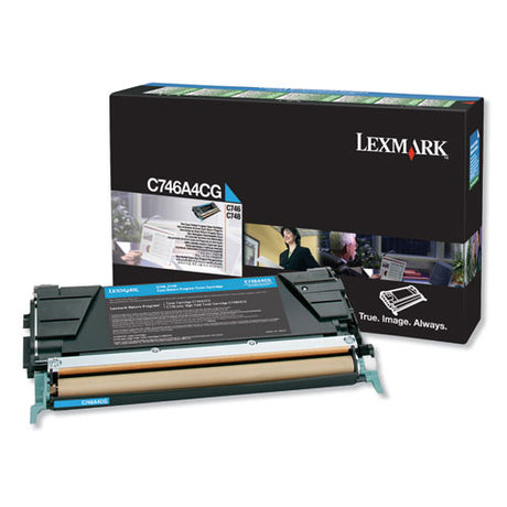 C746A4CG Return Program Toner, 7,000 Page-Yield, Cyan, TAA Compliant - C746A4CG LEXMARK