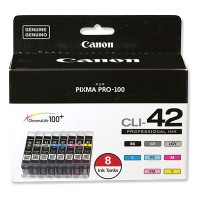 6384B007 (CLI-42) ChromaLife100+ Ink, Black/Cyan/Gray/Light Gray/Magenta/Photo Cyan/Photo Magenta/Yellow - 6384B007