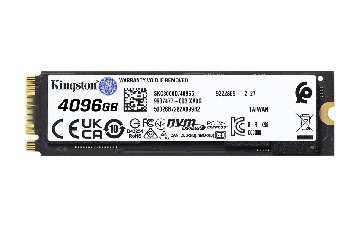 Kingston Technology 4096G KC3000 M.2 2280 NVMe SSD - SKC3000D/4096G