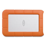 Rugged Portable External Hard Drive, 2 TB, USB-C, Orange/Silver - STFR2000800