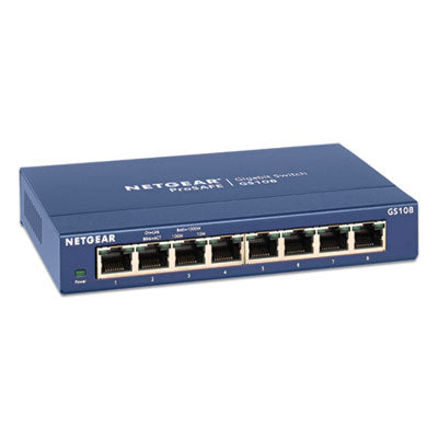 Unmanaged Gigabit Ethernet Switch, 16 Gbps Bandwidth, 192 KB Buffer, 8 Ports - GS108-400NAS