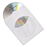 CD/DVD Sleeves, 1 Disc Capacity, Clear/White, 100/Box - 49976