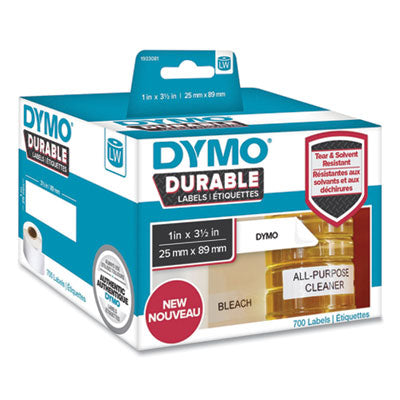 LW Durable Multi-Purpose Labels, 1" x 3.5", White, 700 Labels/Roll - 1933081 DYMO