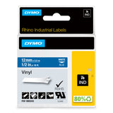 DYMO Rhino Industrial Vinyl Labels | 12 mm x 5.5m | White Print on Blue | Self-Adhesive | for LabelManager & Rhino Label Makers - 1805243 DYMO