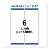 AVERY Shipping Labels w/ TrueBlock Technology, Laser Printers, 3.33 x 4, White, 6/Sheet, 100 Sheets/ - 5164