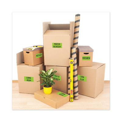 High-Visibility Permanent Laser ID Labels, 2 x 4, Neon Green, 1000/Box - 05976 FELLOWES