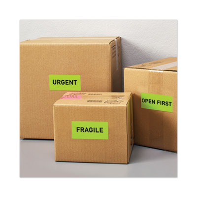 High-Visibility Permanent Laser ID Labels, 2 x 4, Neon Green, 1000/Box - 05976 FELLOWES