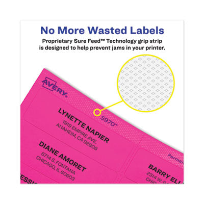 High-Visibility Permanent Laser ID Labels, 2 x 4, Neon Green, 1000/Box - 05976 FELLOWES