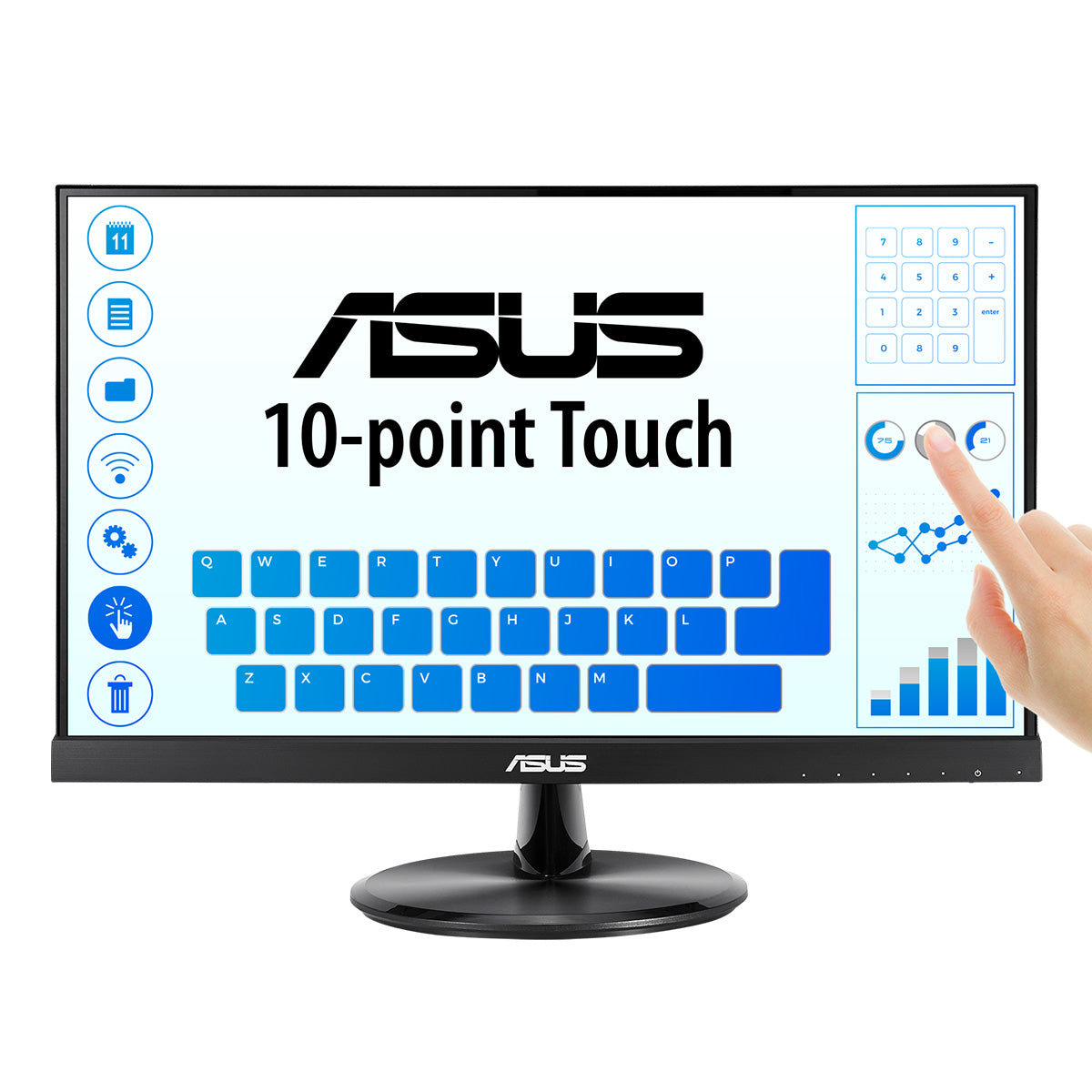 ASUS VT229H computer monitor 54.6 cm (21.5") 1920 x 1080 pixels Full HD LED Touchscreen Black - VT229H ASUS