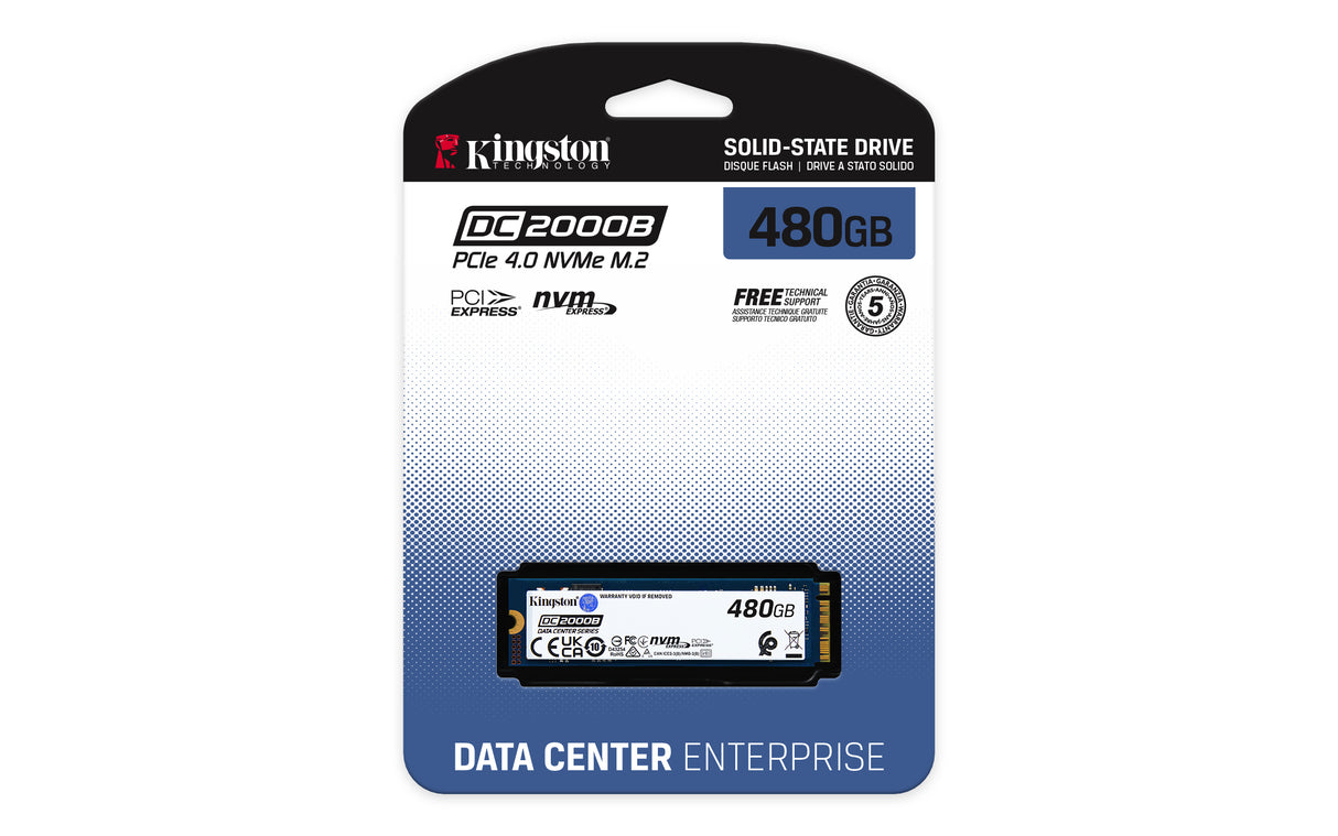 Kingston Technology 480G DC2000B PCIe 4.0 M.2 2280 Enterprise SSD - SEDC2000BM8/480G