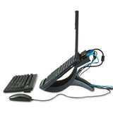 Vertical Notebook Computer Riser with Cable Management, 9" x 12" x 6.5" to 9.5", Black/Charcoal Gray, Supports 20 lbs - LX550