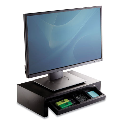 FELLOWES Designer Suites Monitor Riser, For 21" Monitors, 16" x 9.38" x 4.38" to 6", Black Pearl, Su - 8038101