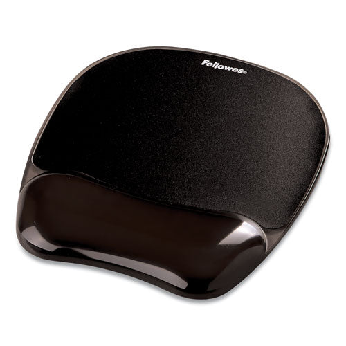 FELLOWES Gel Crystals Mouse Pad with Wrist Rest, 7.87 x 9.18, Black - 9112101