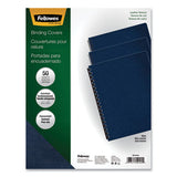 FELLOWES Executive Leather-Like Presentation Cover, Plastic, Round Corners, 11.25 x 8.75, Navy, 50/P - 52145