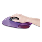 FELLOWES Gel Crystals Mouse Pad with Wrist Rest, 7.87 x 9.18, Purple - 91441