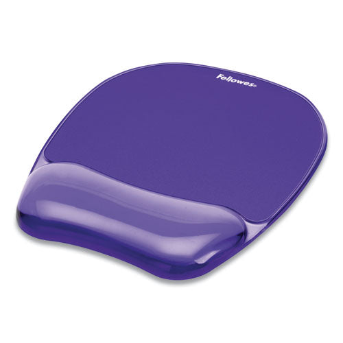 FELLOWES Gel Crystals Mouse Pad with Wrist Rest, 7.87 x 9.18, Purple - 91441