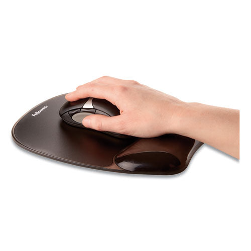 FELLOWES Gel Crystals Mouse Pad with Wrist Rest, 7.87 x 9.18, Black - 9112101