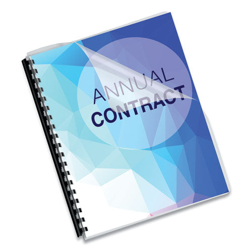 FELLOWES Crystals Transparent Presentation Covers for Binding Systems, Plastic, Round Corners, 11.25 - 52309