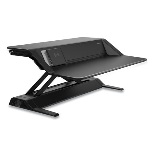 FELLOWES Lotus DX Sit-Stand Workstation, 32.75" x 24.25" x 5.5" to 22.5", Black - 8080301