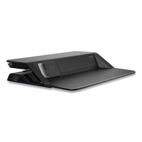 FELLOWES Lotus DX Sit-Stand Workstation, 32.75" x 24.25" x 5.5" to 22.5", Black - 8080301