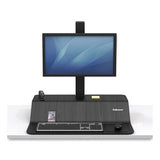 FELLOWES Lotus VE Sit-Stand Workstation, 29" x 28.5" x 27.5" to 42.5", Black - 8080101