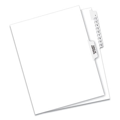 Preprinted Legal Exhibit Side Tab Index Dividers, Avery Style, 11-Tab, 1 to 10, 11 x 8.5, White, 1 Set - 11381 eCommerce Business Prime